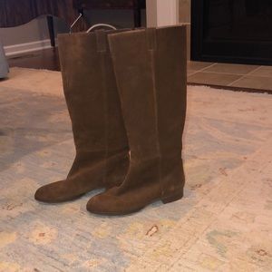 J. Crew Italian Suede knee high brown boots size 6